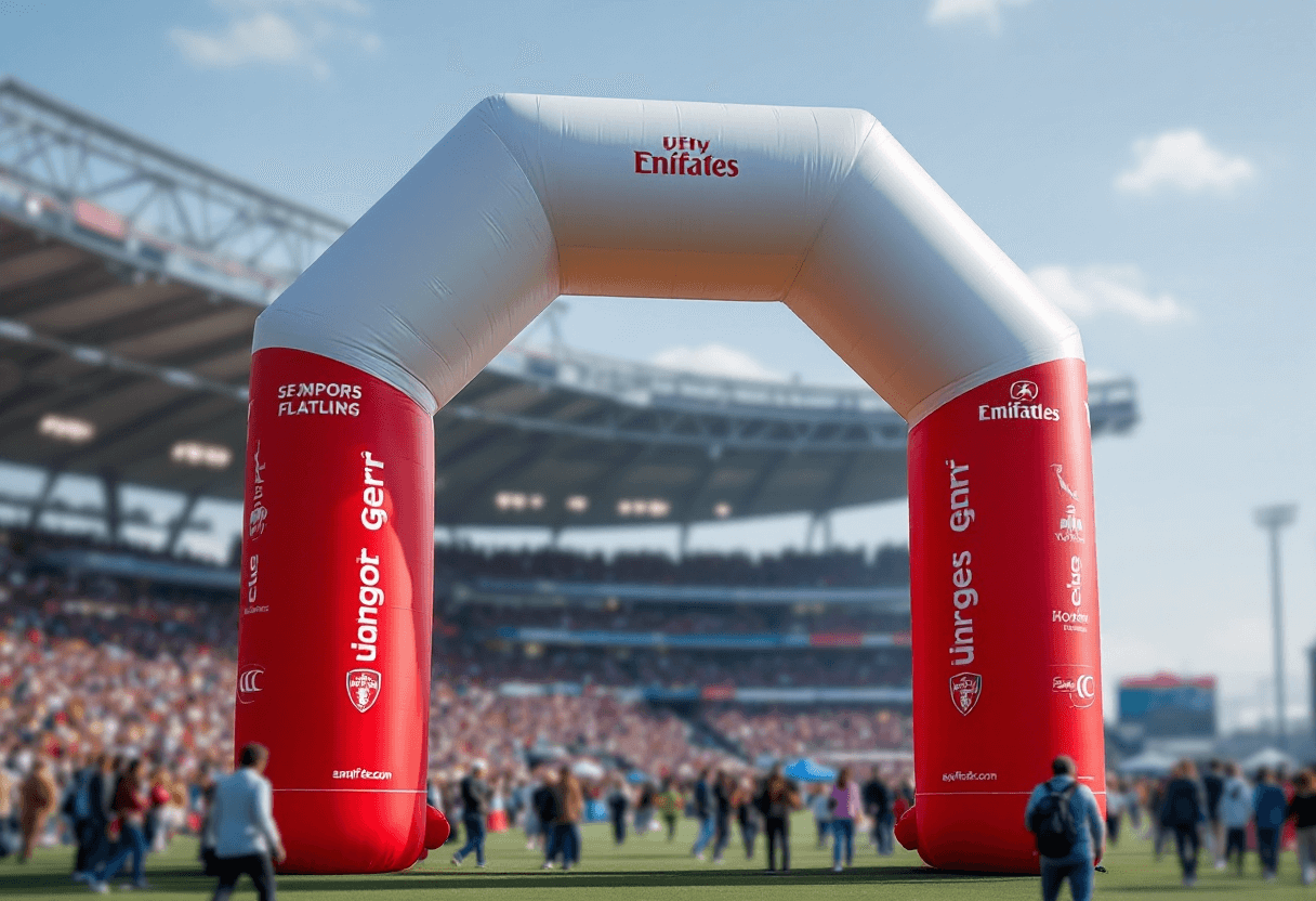 Structure gonflable publicitaire personnalisée pour événement sportif